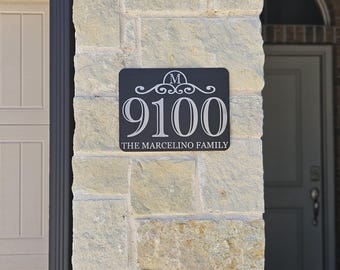 House Number Plate, Aluminum House Sign, Personalized House Number, Address Plate