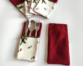 6 pieces of flower pattern cutlery holder / Kitchen accessory, a gift for kitchen lovers. HANDMADE, PERFECT QUALITY From: Hungary