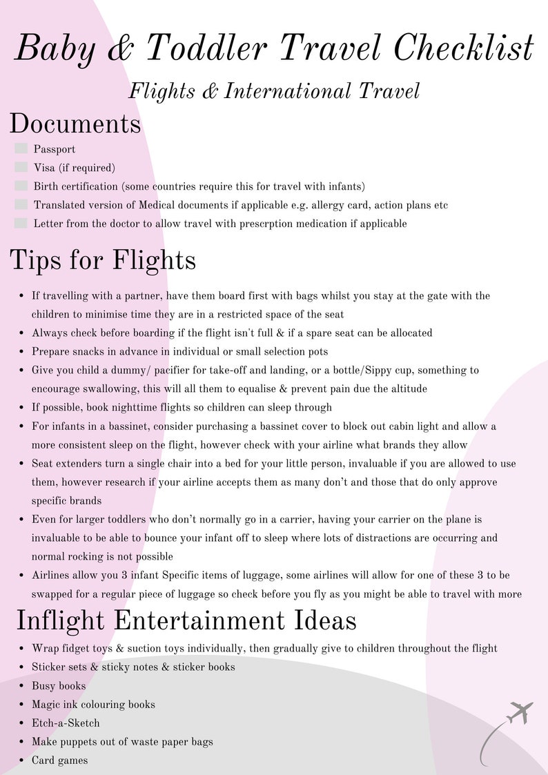 New Parent's Ultimate Travel Checklist: Flying Essentials and Inflight