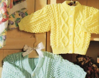 Almost FREE Kids Double Knitting Cardigans PDF pattern