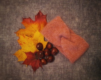 Diadema de punto / earwarmer / diadema suave y cálida / diadema retorcida / diadema de kidmohair merino / earwarmer hecho a mano / diadema de turbante / 100% natural