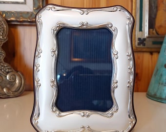 Antique 925 solid silver photo frame from the 1980s, Classic/Baroque style - for photos 9x13 cm