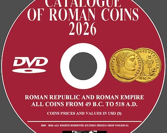 Catalog of Roman Coins 2026 - All Prices in USD - New - Catalog Original DVD
