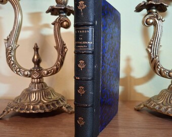 Antique book 1853 Florence - Jerusalem Delivered - Le Monnier FOSCOLO - T. Tasso - Half leather binding with gold leaf engravings