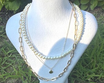 Collana di perle / Collana e orecchini da sposa eleganti / Orecchini di perle / Set di gioielli di perle / Collana di perle d'acqua dolce / Orecchini di perle di Daintype