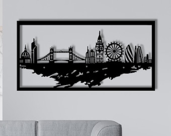London City Metal Wall Decor, London City Home Art, Home Wall Art London City, Metal Art London City, Interior Design, Housewarming Gift,