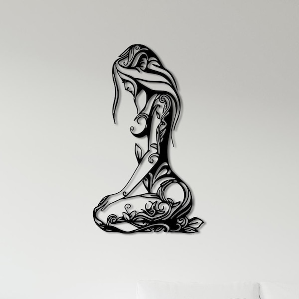 Metalen lijntekeningen, metalen wanddecoratie, vrouwen metalen wanddecoratie, vrouwen zeer fijne tekeningen, modern metalen huisdecor, vrouwenlichaam metalen wanddecoratie, lijnkunst aan de muur