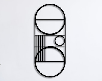 Decoración de pared de metal, arte de pared moderno, decoración de pared de metal geométrico, decoración de pared de metal abstracto, colgante de pared de oficina, arte de pared geométrico minimalista