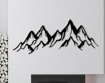 Mountain Wall Art, Nature Mountain Metal Decor, Mountain Metal Wall Art, Large Mountain Wall Art,Hill Metal Decor, Fireplace Metal Wall Art