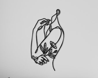 Metal Wall Decor, Metal Woman Decor, Woman Shape Wall Art, Minimalist Line Art, Line Wall Art, Metal Wall Art, Bedroom Wall Decor, Naked