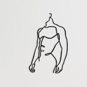 Men Line Art, Large Metal Bathroom Wall Decor, Minimalist Line Art, Home Wall Art, Metal Wall Naked Decor,Interior Design,Naked body Men