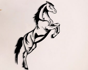 Horse Metal  Wall Decor, Minimalist Line Art, Metal Wall Animal Decoration,Interior Horse Decor ,Housewarming Gift, Horse Metal Decoration