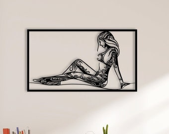 Metal Wall Decor, Metal Women Wall Decor, Women Wall Art Metal, Metal Woman Body Wall Decor, Metal Line Art, Women Line Art, Modern Home Art