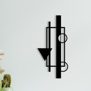 Minimalist Modern Wall Art, Abstract Wall Decor, Geometric Triangle Metal Wall Decor, Bohemian Office Wall Hanging, Geometric Fantasy Art