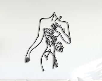 Metal Wall Decor, Minimalist Line Art, Metal Women Wall Decor, Line Wall Art, Naked Women Home Decoration, Bathroom Wall Decor,Home Wall Art