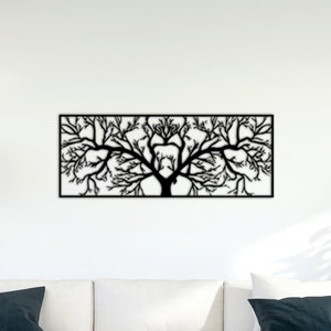Decorazione da parete in metallo, decorazione da parete in metallo con albero della vita, arte da parete in metallo, decorazione per la casa con albero della vita, platano, arte da parete geometrica, decorazione in metallo per la casa