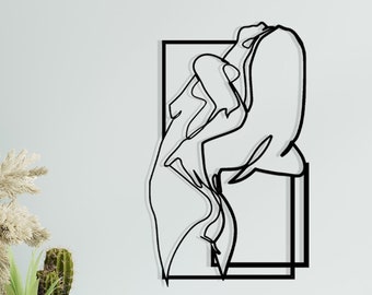 Metal Wall Decor, Sexy Women Home Decor, Line Metal Art, Minimalist Line Art, Home Wall Art, Metal Wall Naked Decoration, Naked Body Decor