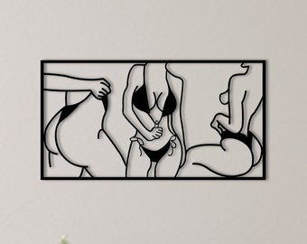 Metal Wall Decor Sexy Womens Metal Wall Decor Naked Womens Wall Art Nu Womens Wall Art Metal Minimalist  Line Art Modern Home Decor Nu Art