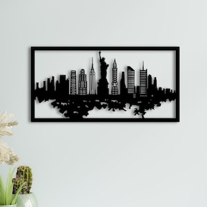New York City Silhouette, New York City Metal Wall Decor, Minimalist Line Art, New York City Sign, New York City Metal Art , Interior Design