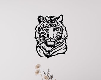 Tiger Metal Wall Decor, Tiger Wall Art, TigerHome Decor, Minimalist Line Art, Home Wall Art, Animal Metal Wall Decoration, Housewarming Gift