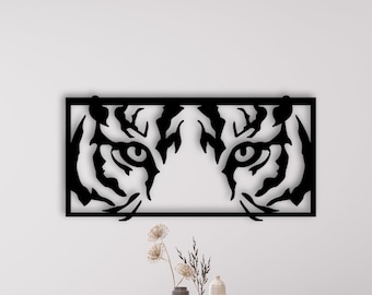 Eye of The Tiger Metal Wall Decor, Minimalist Line Art, Home Wall Art, Metal Wall Animal Decoration,Interior Tiger Design, Housewarming Gift