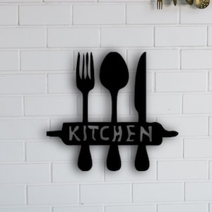 Metal Wall Decor, Kitchen Metal Wall Decoration, Cutlery Metal Wall Decor, Kitchen Tools Wall Decor, Kitchen Wall Art, Minimalist Line Art