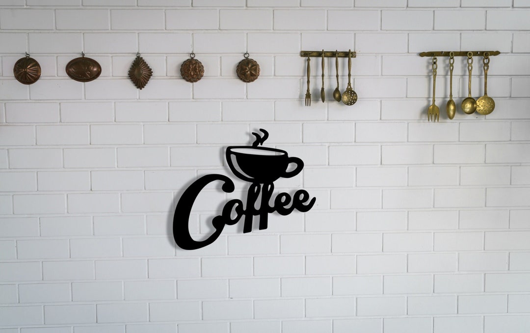 Coffee Decor Coffee Metal Wall Decoration Minimalist Line - Etsy