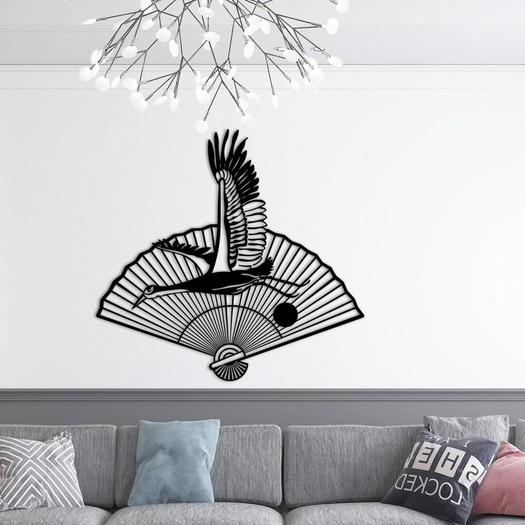 Metal Wall Decor Metal Hand Fan Wall Decor Line Wall Art Etsy