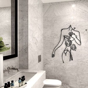 Metal Wall Decor, Minimalist Line Art, Metal Women Wall Decor, Line