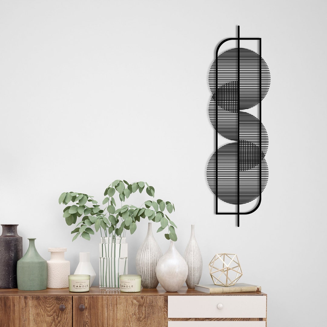 Metal Wall Decor, Metal Circular Wall Decor, Line Wall Art, Minimalist