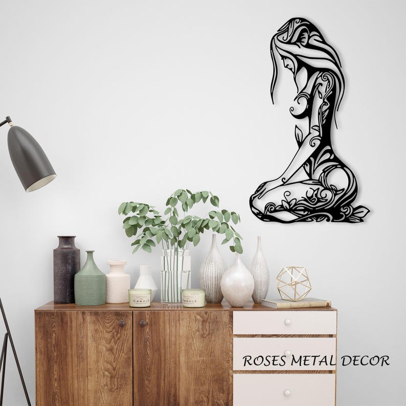 Metal Line Art, Metal Wall Decor, Women Metal Wall Decor, Women Line ...
