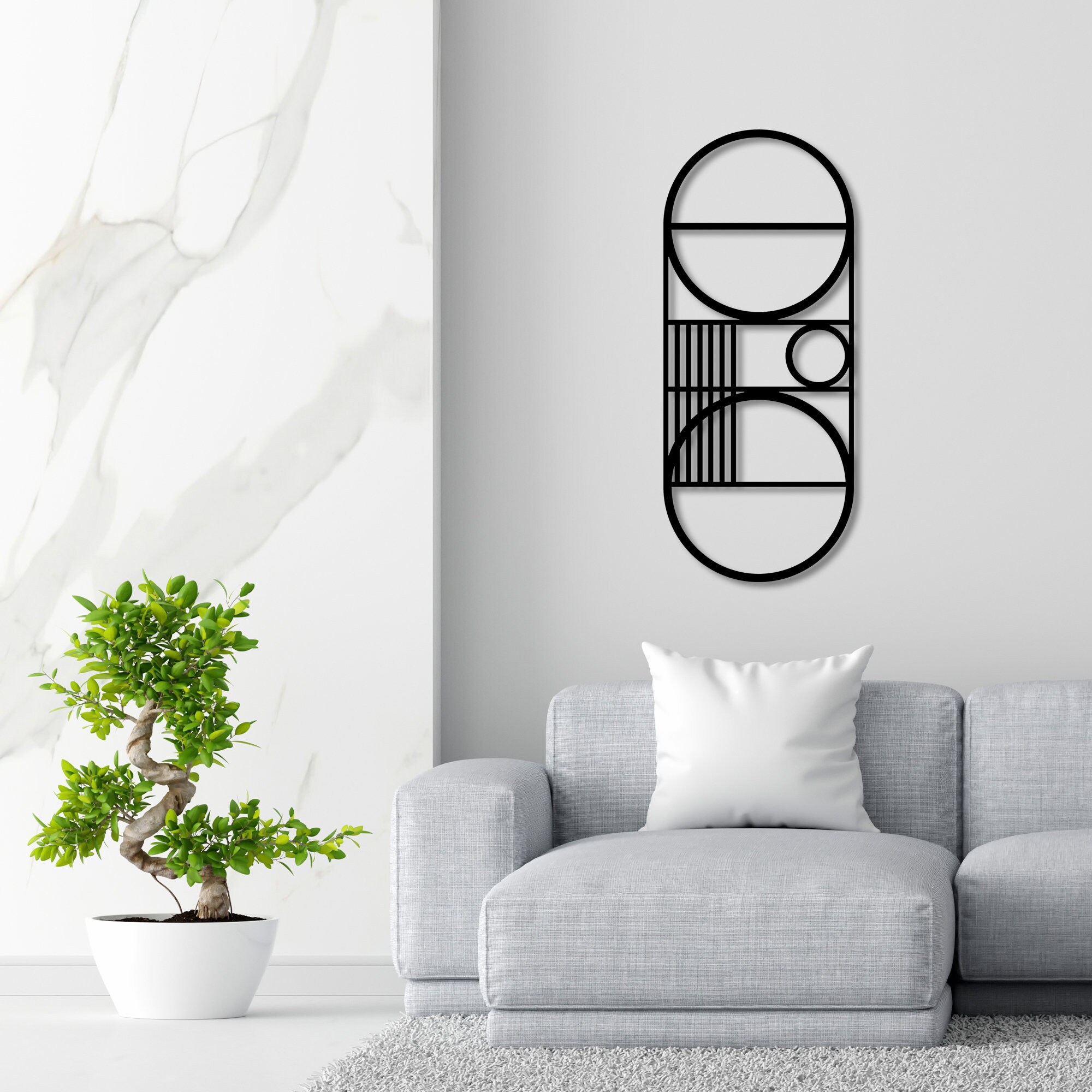 Metal Wall Decor, Modern Wall Art, Geometric Metal Wall Decor, Abstract ...