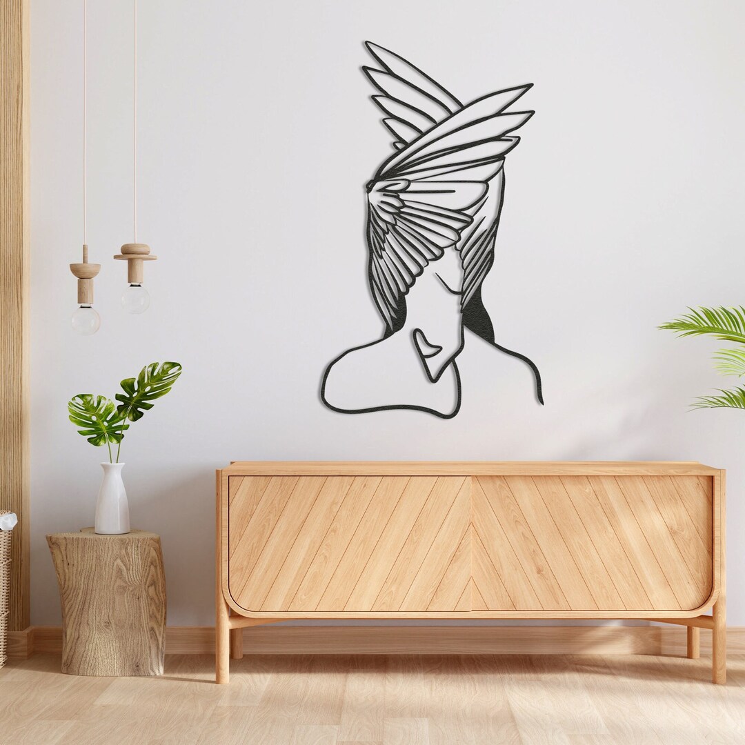 View of Metal Wall Decor, Metal Woman Body Wall Decor, Line Wall Art, Women ...