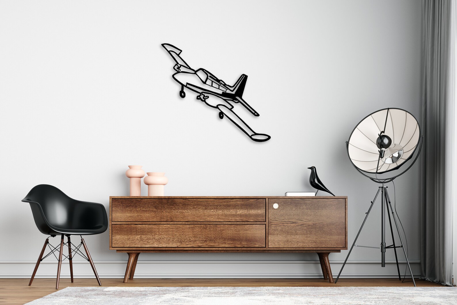 Airplane Metal Decor, Minimalist Line Art, Home Wall Art, Metal Airplane Wall Decoration
