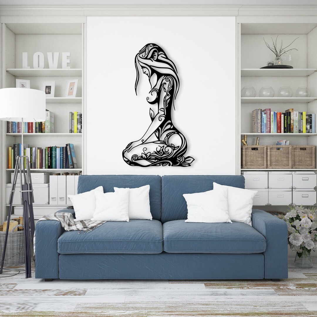 Metal Line Art, Metal Wall Decor, Women Metal Wall Decor, Women Line ...