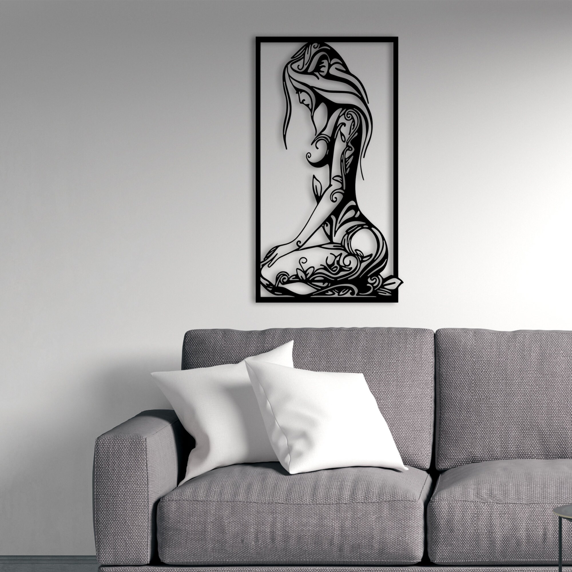 Metal Line Art, Metal Wall Decor, Women Metal Wall Decor, Women Line ...
