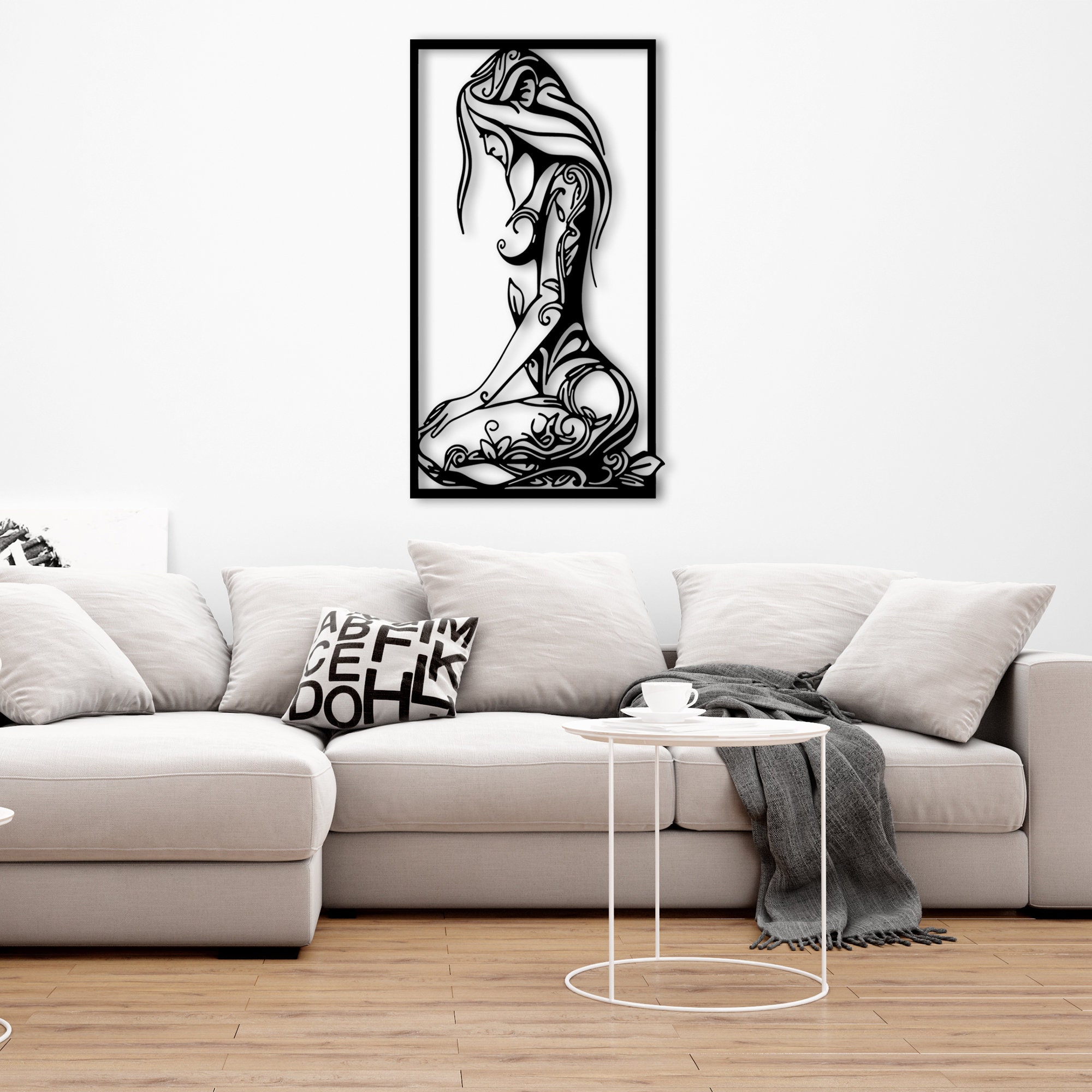 Metal Line Art, Metal Wall Decor, Women Metal Wall Decor, Women Line ...
