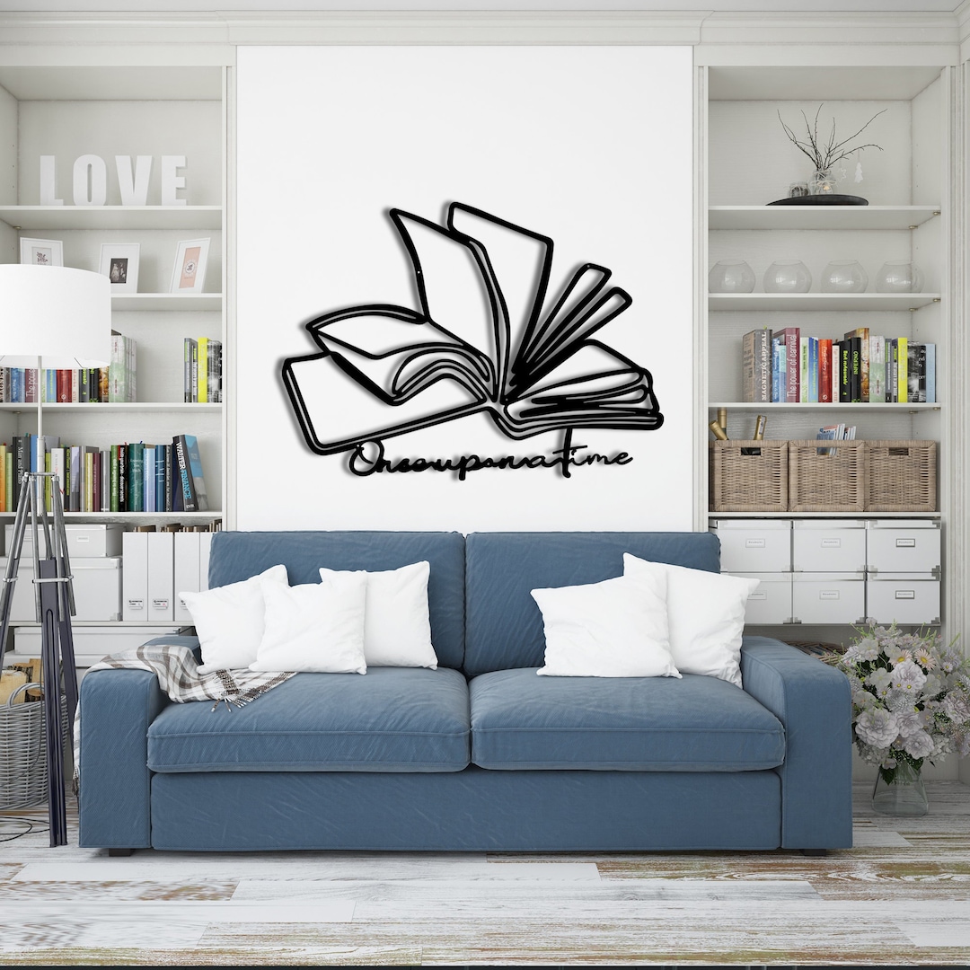 Metal Wall Decor, Metal Book Wall Decor, Metal Library Wall Decor, Line
