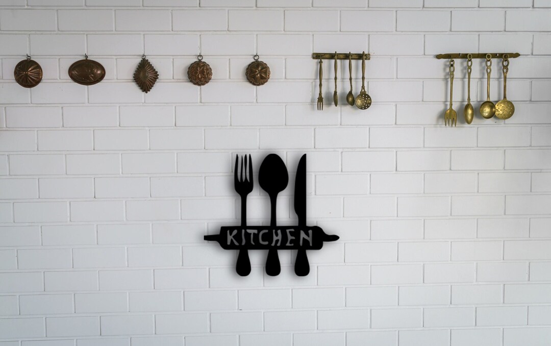 Metal Wall Decor, Kitchen Metal Wall Decoration, Cutlery Metal Wall