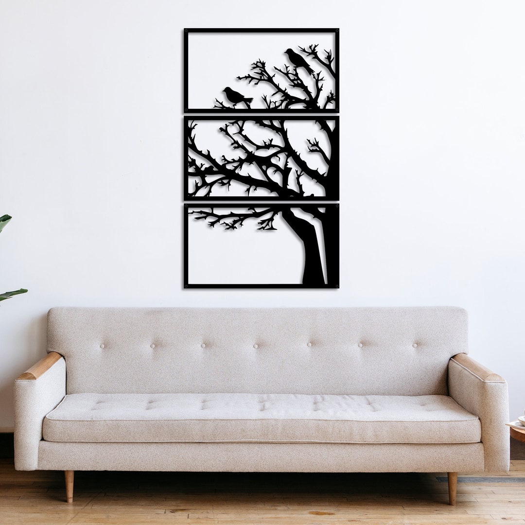 Metal Wall Decor, Tree of Life 3 Panels Wall Decor, Metal Tree Wall ...