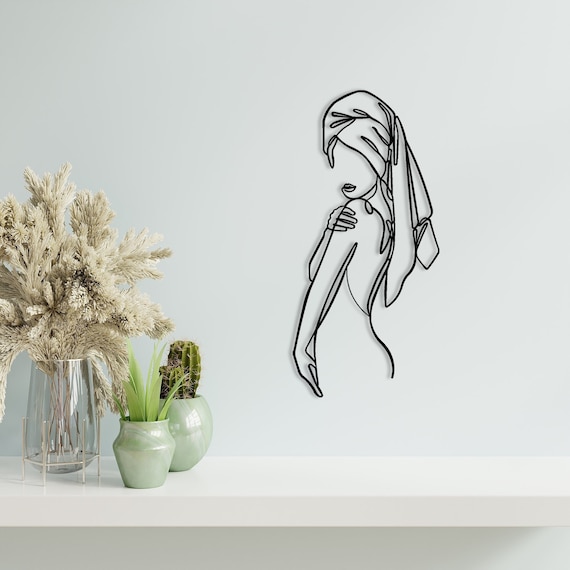 Women Metal Wall Decor, Minimalist Line Art, Minimalist Female Body Wire Art, Modern Home Decor, Metal Wall Art, Housewarming Gift