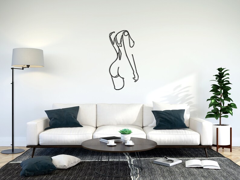 Female Body Bathroom Decor Minimalist Line Art Wire Wall - Etsy