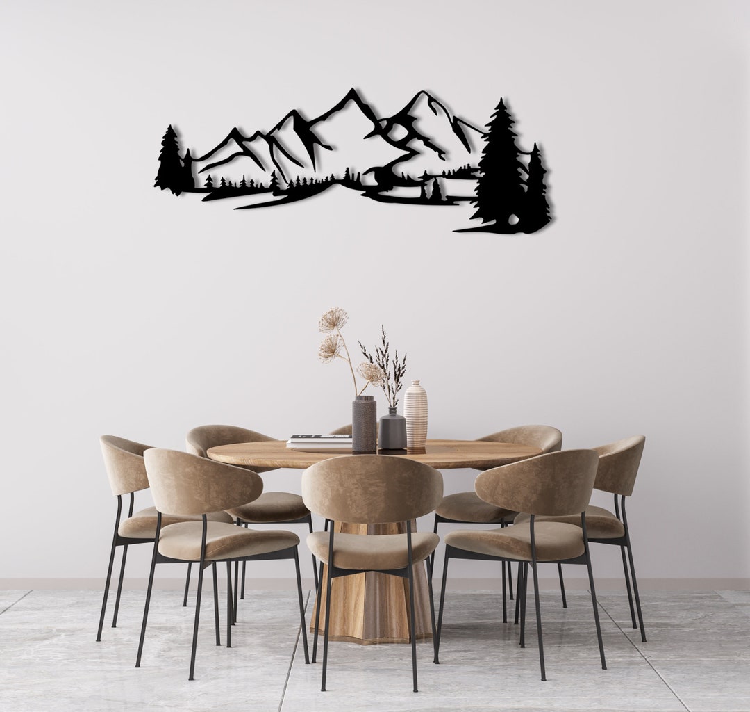 Metal Wall Decor, Metal Mountain Wall Decor, Metal Nature Mountain ...