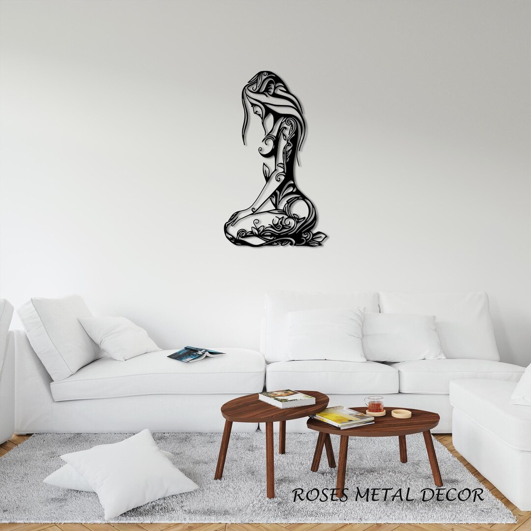 Metal Line Art, Metal Wall Decor, Women Metal Wall Decor, Women Line ...