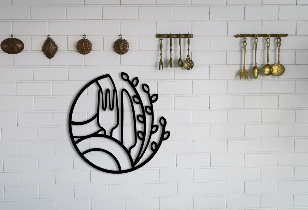 Metal Wall Decor, Kitchen Metal Wall Decoration, Cutlery Metal Wall Decor, Kitchen Tools Wall