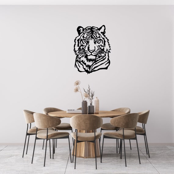 Tiger Metal Wall Decor, Tiger Wall Art, TigerHome Decor, Minimalist Line Art, Home Wall Art, Animal Metal Wall Decoration, Housewarming Gift