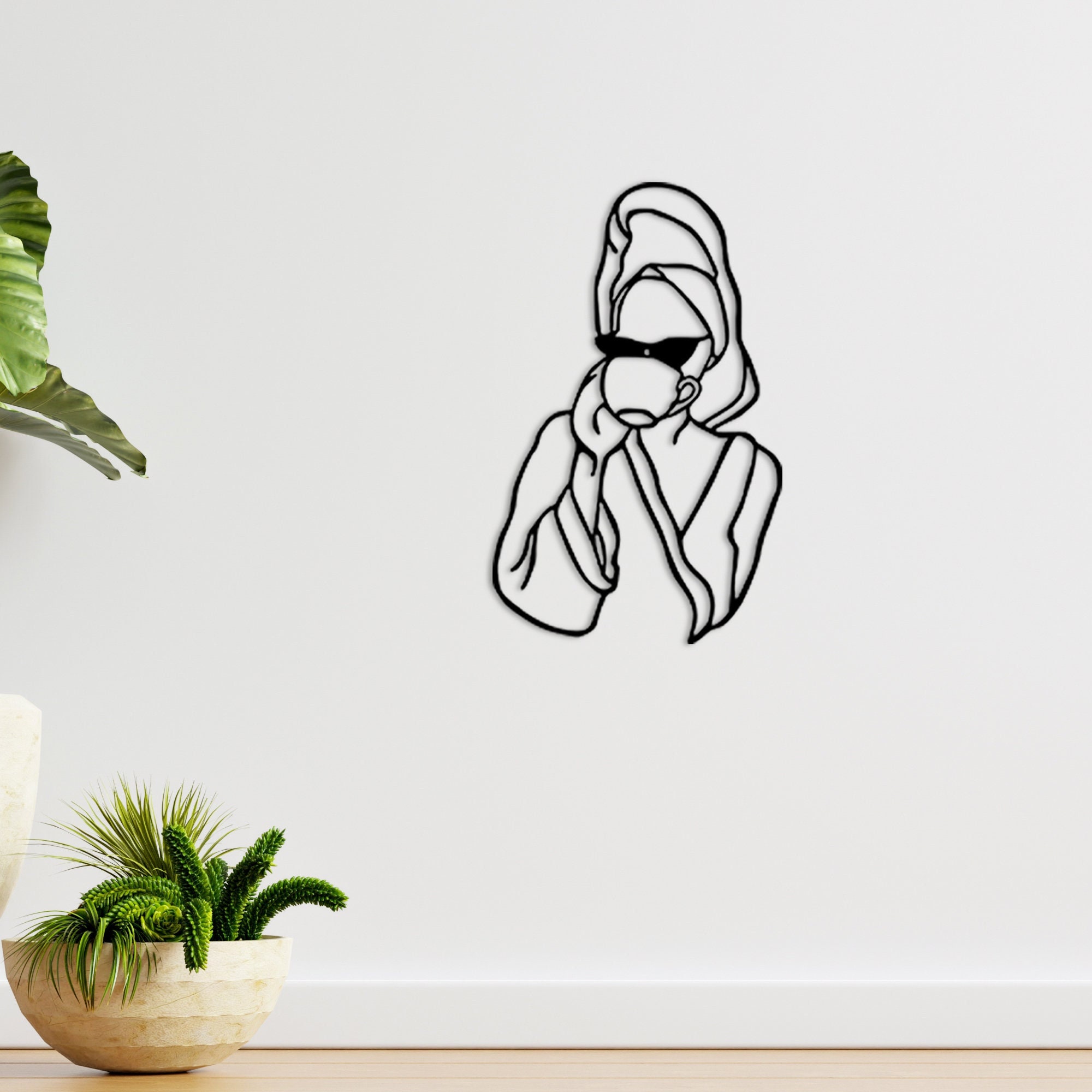 Women Bathroom Metal Wall Art Decor, Minimalist Line Art, Bathroom Art Work, One Drawing Line Art, Modern Home Decor, Minimalist Famele Art