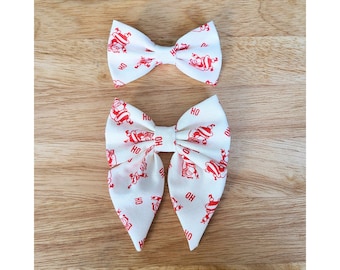 SANTA bow tie and sailor bow for cat & dog |  With collar or over collar styles. Handmade in Canada.