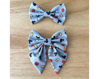 DISNEY MICKEY bow tie and sailor bow for cat & dog |  With collar or over collar styles. Handmade in Canada.