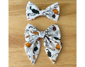 CATS bow tie and sailor bow for cat & dog |  With collar or over collar styles. Handmade in Canada.